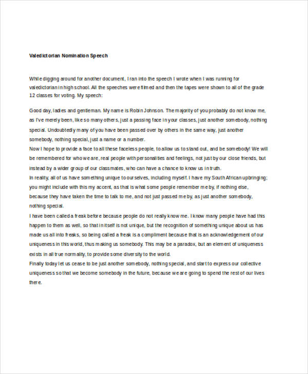 7+ Valedictorian Speech Examples, Samples
