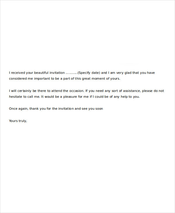 Sample Thank You Letter For Wedding Invitation invitation