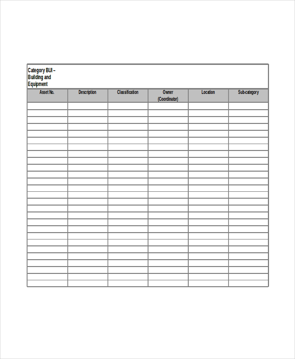 Asset Inventory 6+ Examples, Format, Pdf