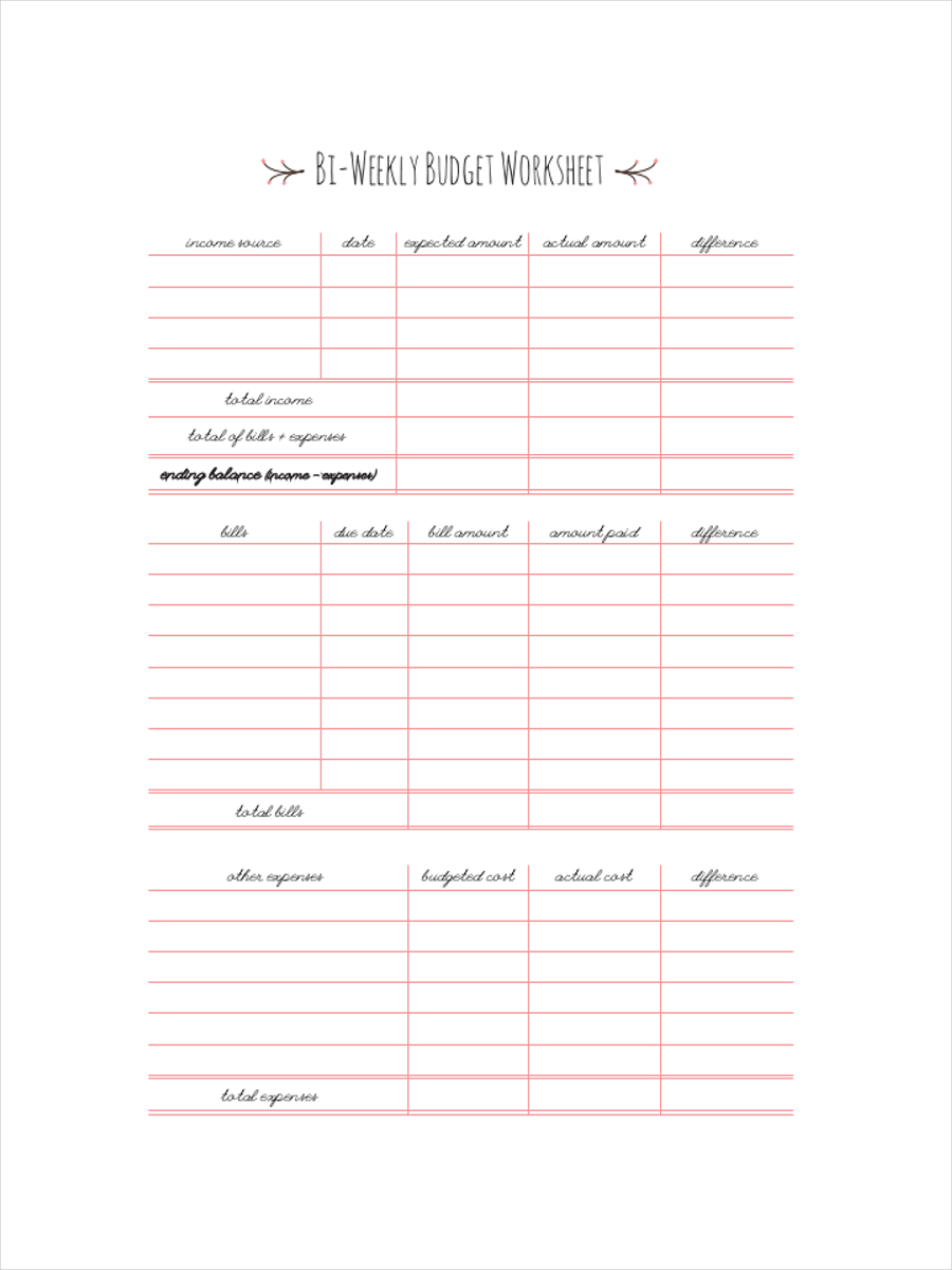 Paycheck Budget Template