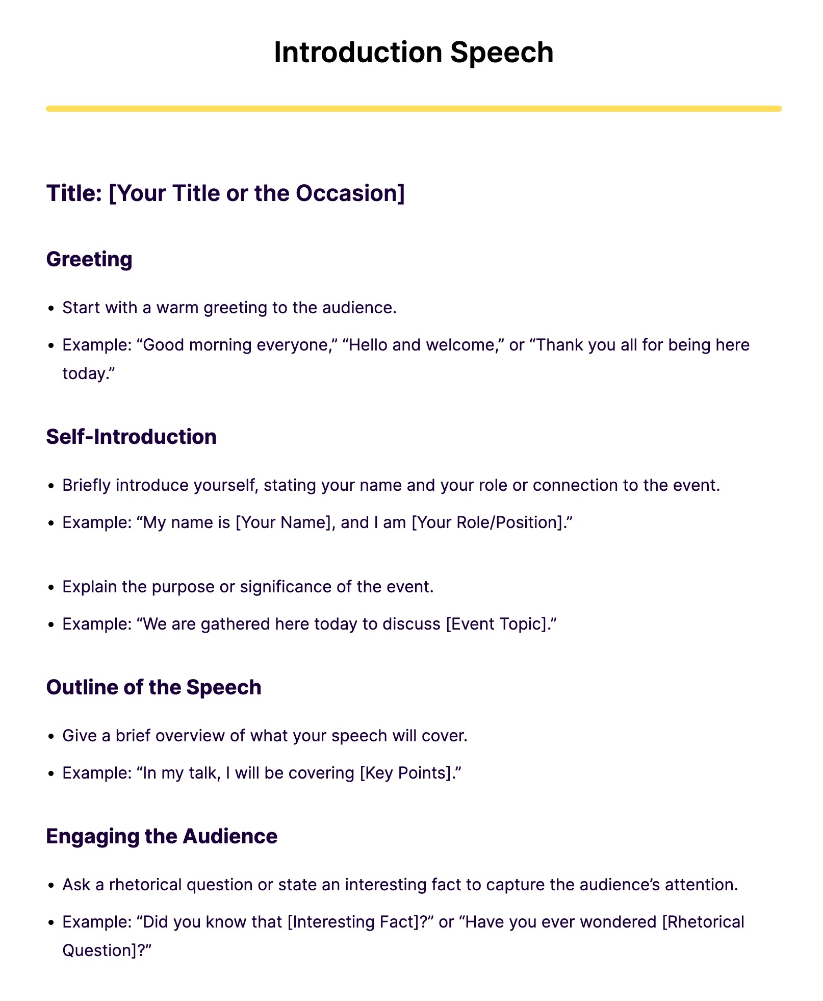 Introduction Speech Examples 8+ Samples in PDF Examples