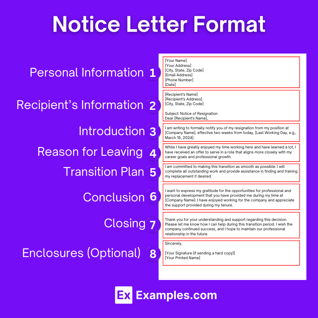 Notice Letter 50+ Examples, Format, Doc, PDF
