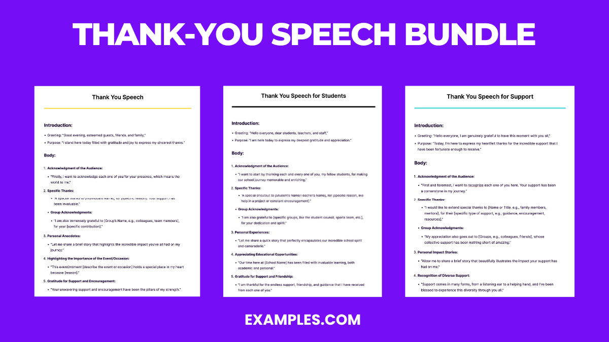 ThankYou Speech 34+ Examples, Format, Samples, Pdf