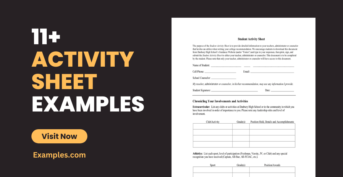 11+ Activity Sheet Examples to Download