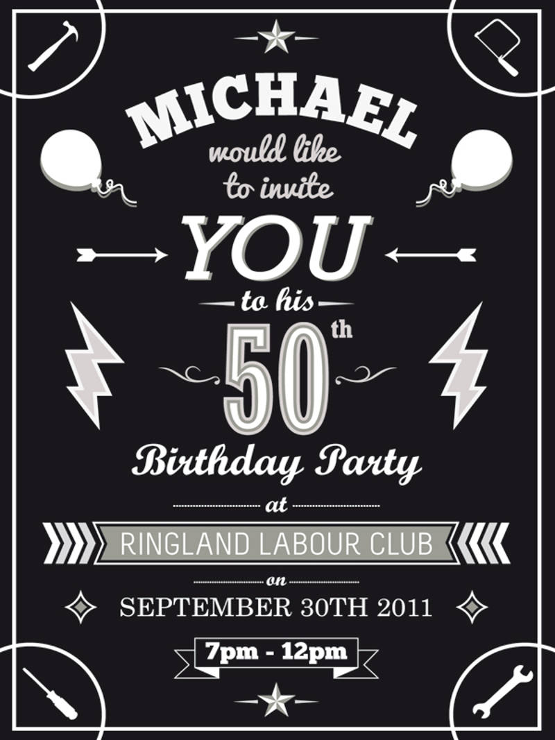 50th birthday party invitation design