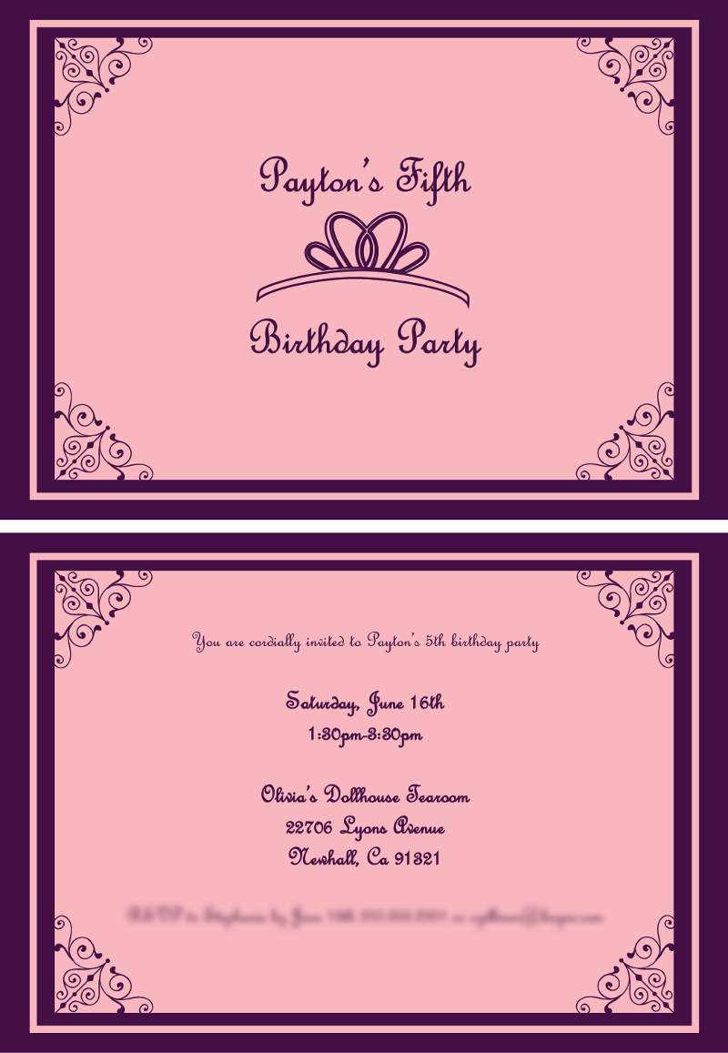 FREE 14+ Princess Birthday Invitation Designs & Examples in Word PSD
