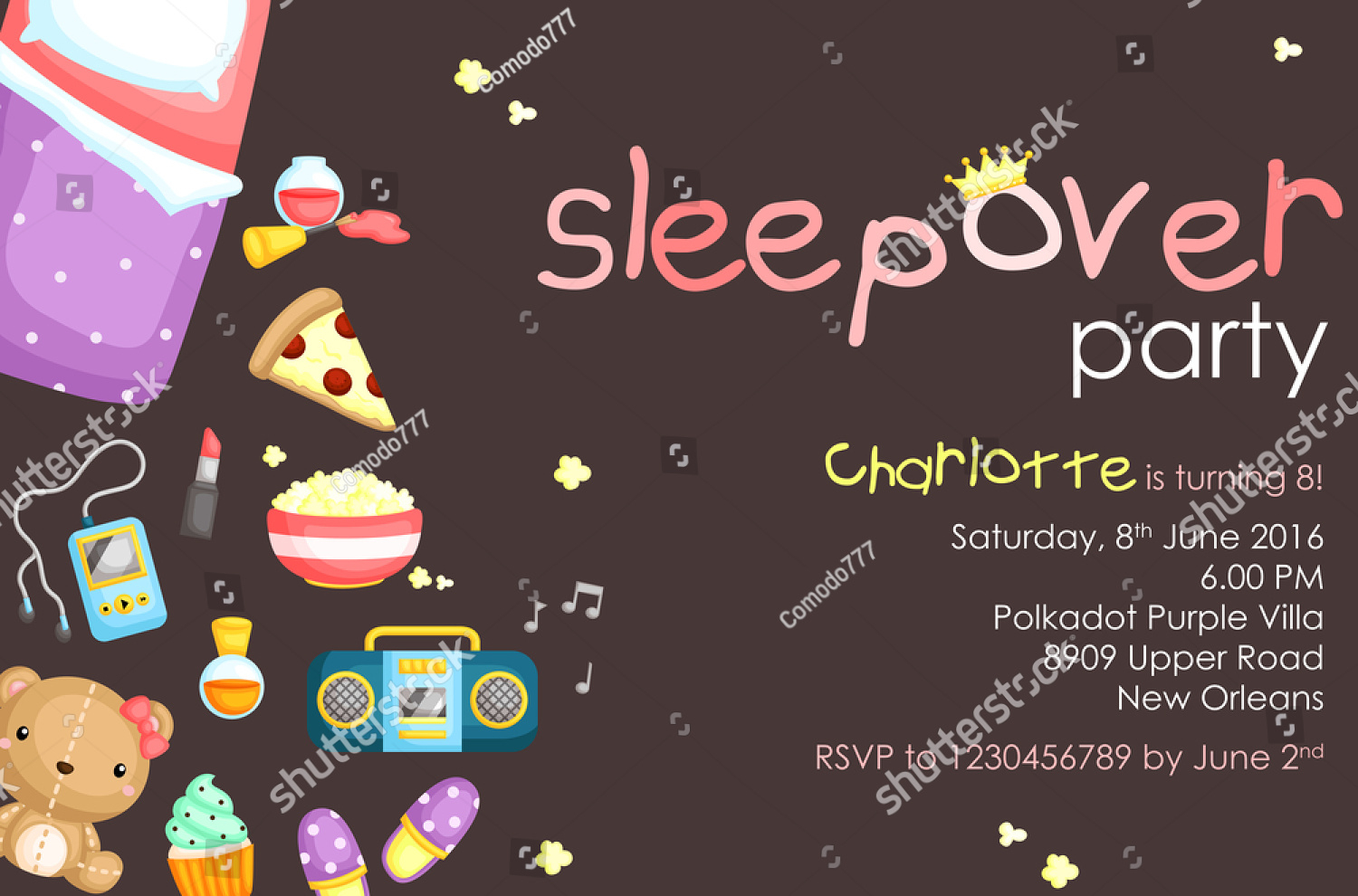 Slumber Party Invitation 14+ Examples, Illustrator, Word, Pages
