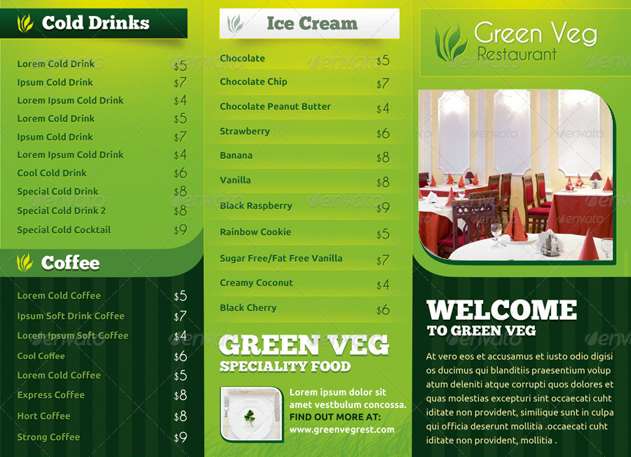 Menu Card 14+ Examples