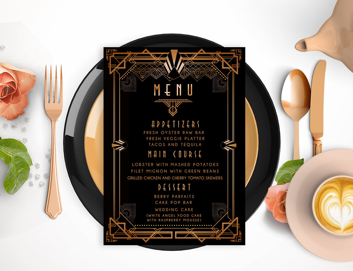 Art Deco Menu 16+ Examples