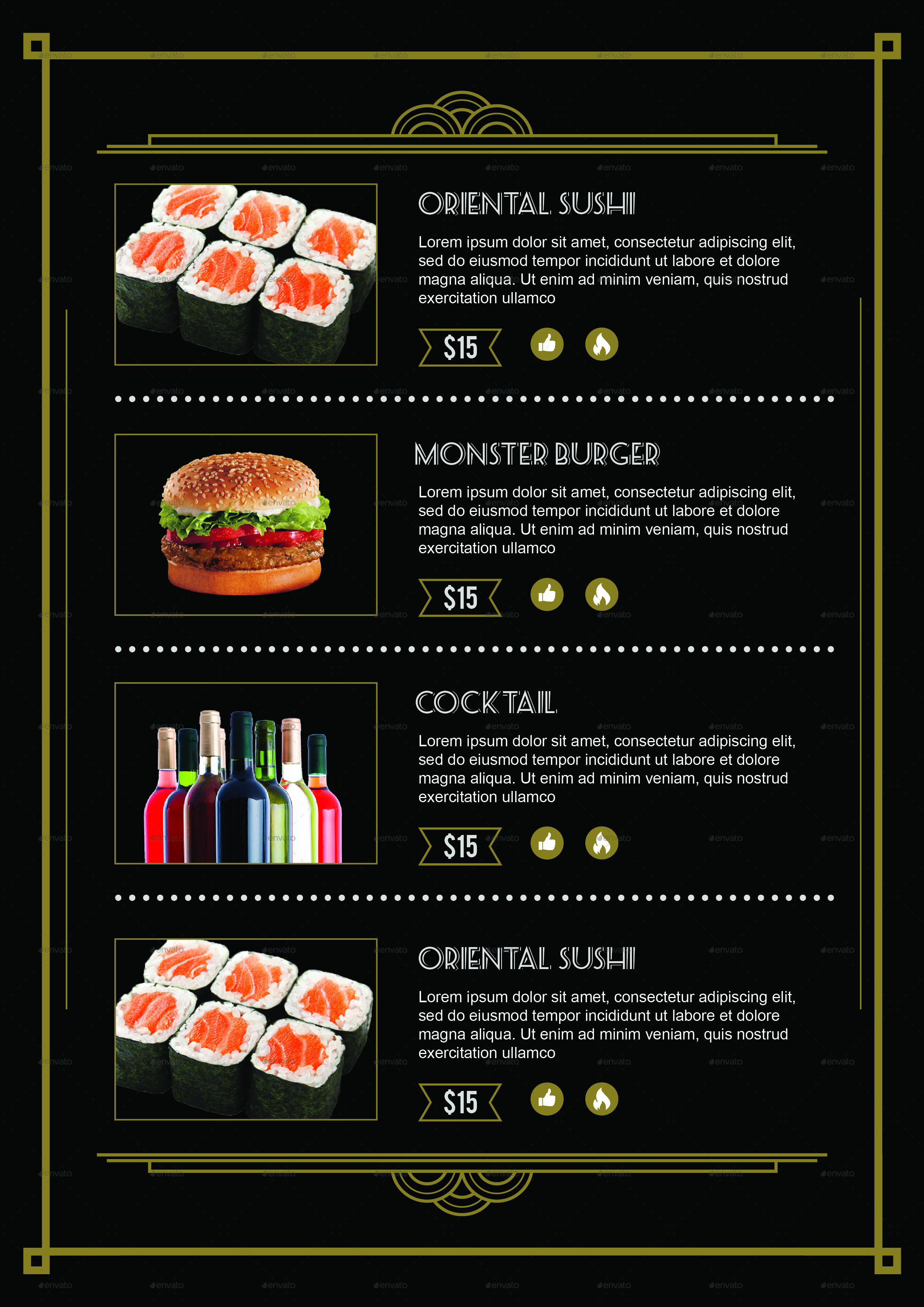 Art Deco Menu 16+ Examples