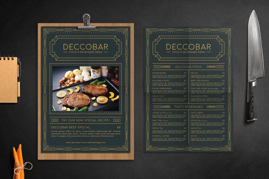 Examples Examples of Art Deco Menu Format, Sample Examples