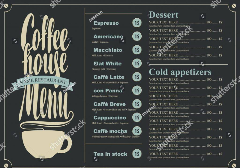Coffee Menu 15+ Examples