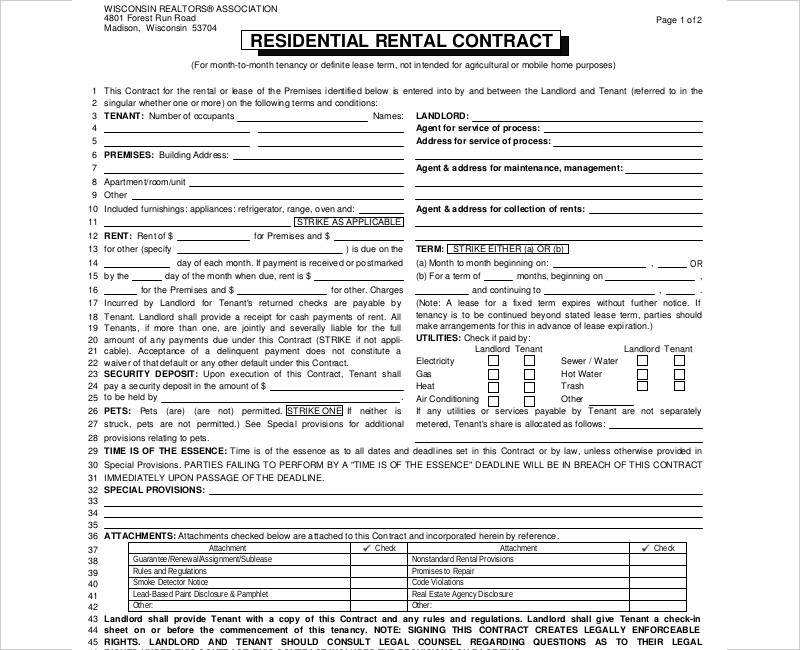 Rental Contract 19+ Examples, Google Docs, Word, Pages, Pdf