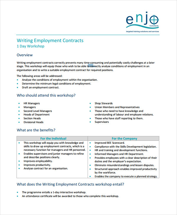 Writing Contract 9+ Examples, Format, How to Write, PDF, Tips