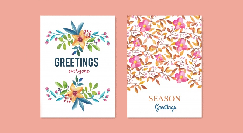 floral festive greeting card