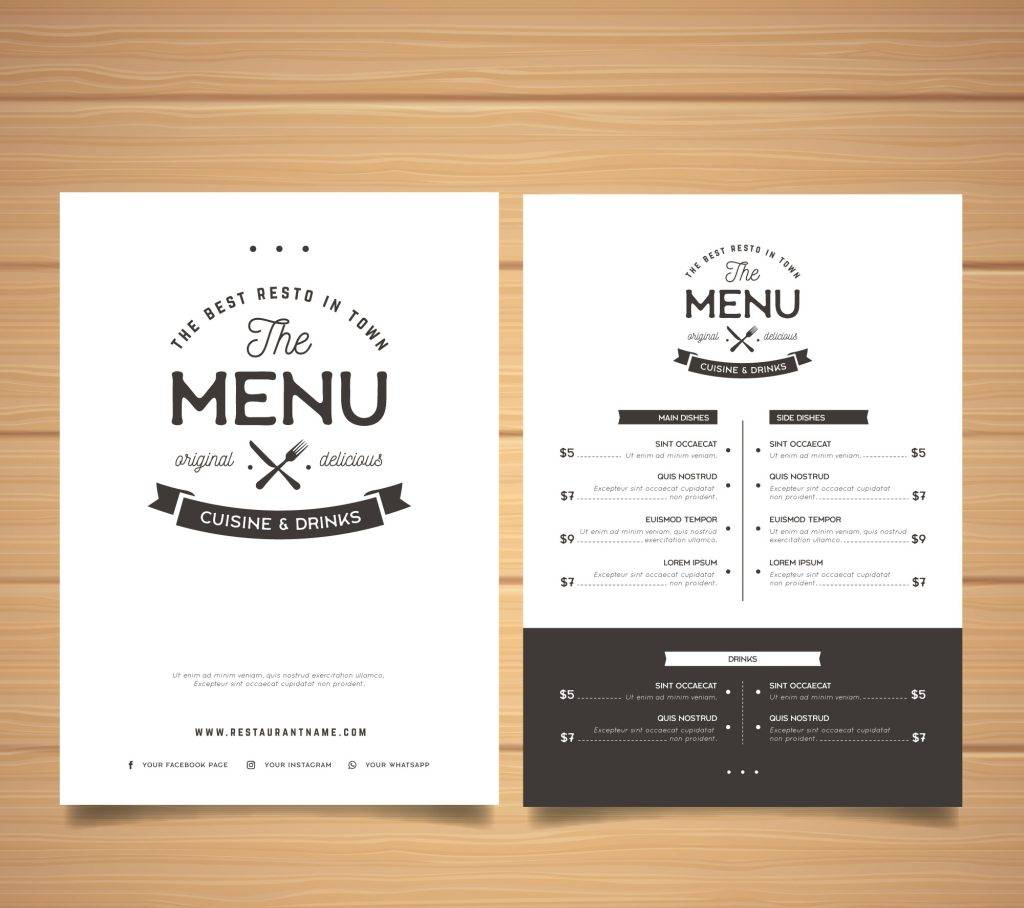 Free Menu Design Templates Word