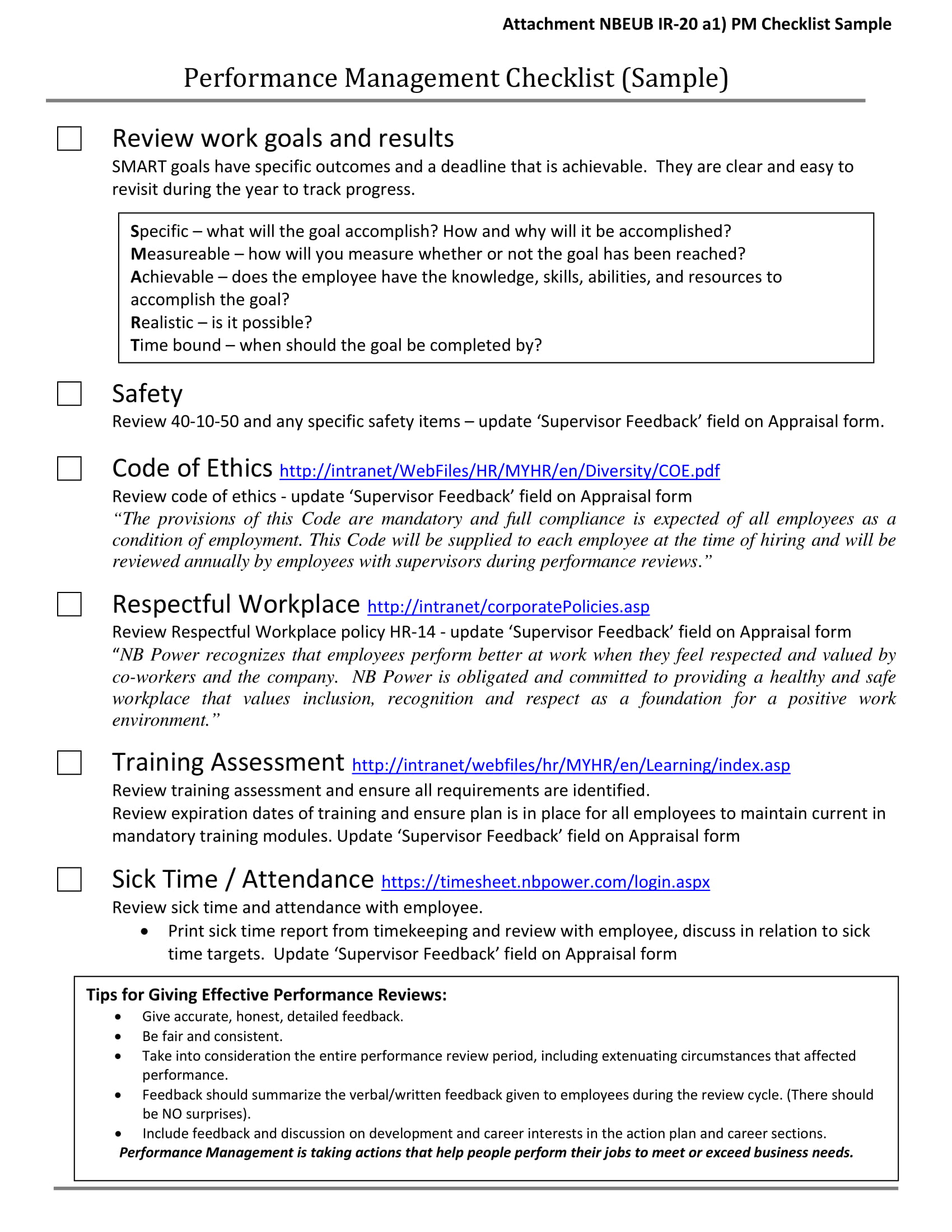 11+ Performance Management Checklist Examples Examples