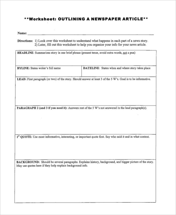 Entertainment News Outline 7+ Examples, Format, Pdf