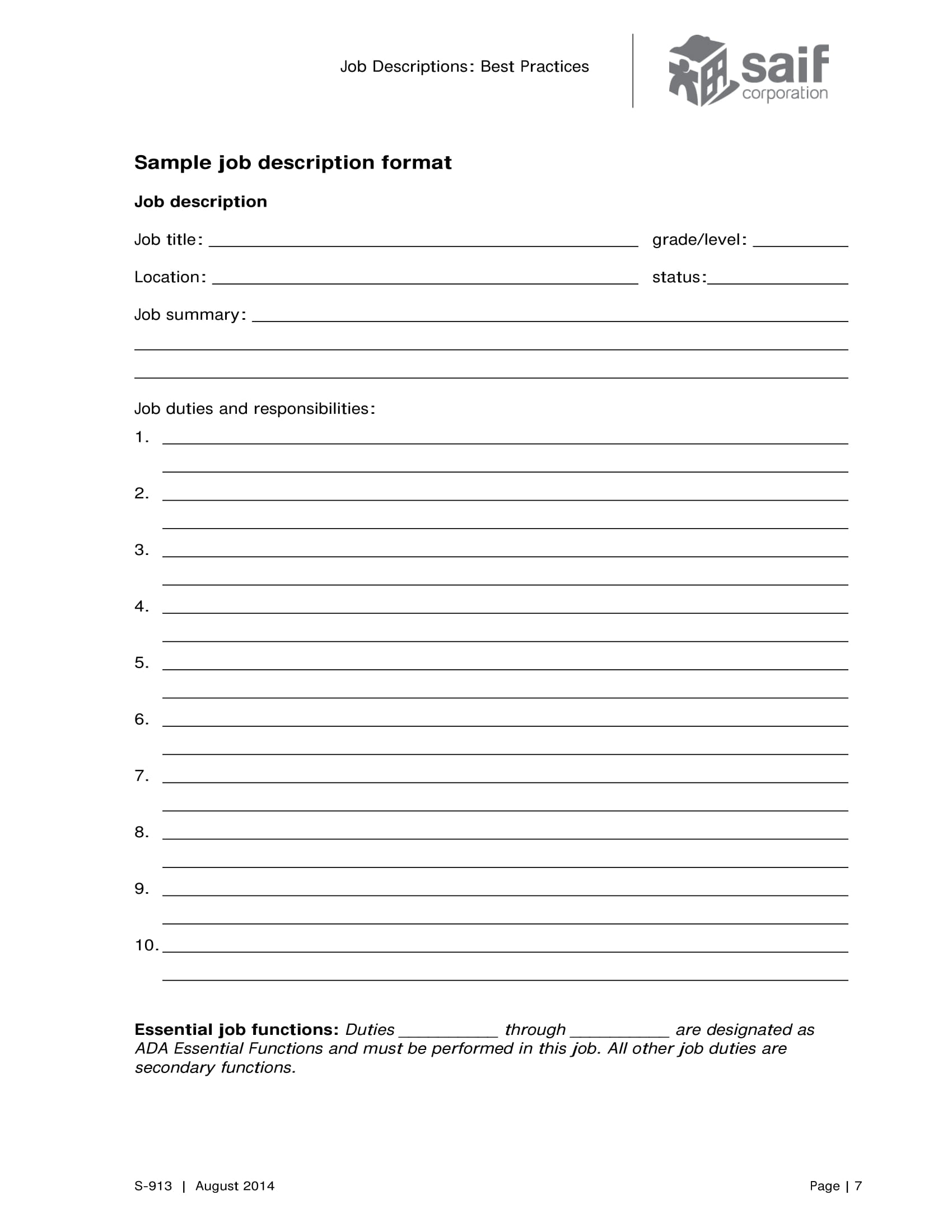 Job Summary 10+ Examples, Format, Pdf, Tips