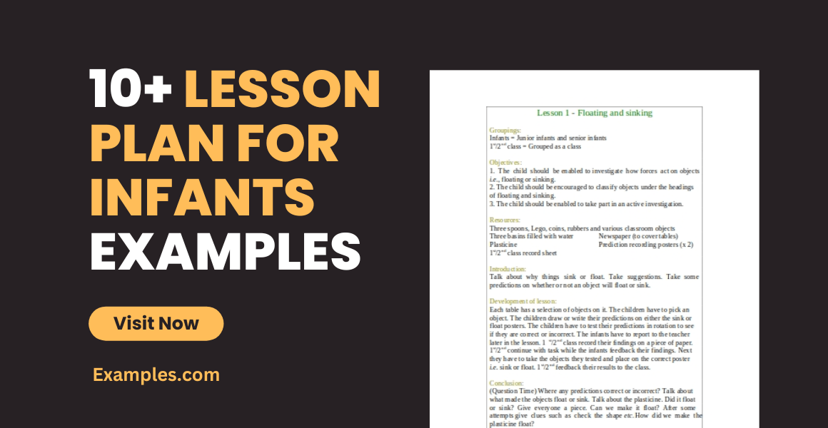 Lesson Plan for Infants 10+ Examples, Format, Pdf