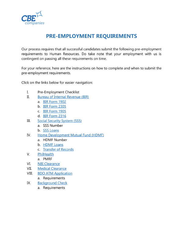 PreEmployment Checklist 12+ Examples, Format, Pdf Examples