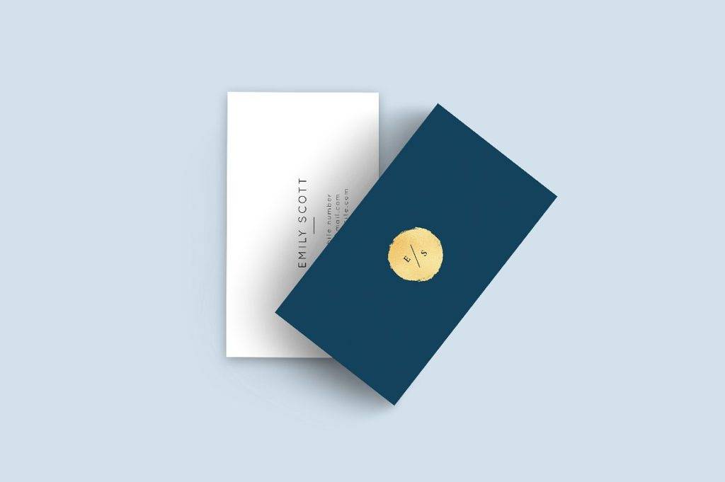 blue gold luxury business card example 1024x681