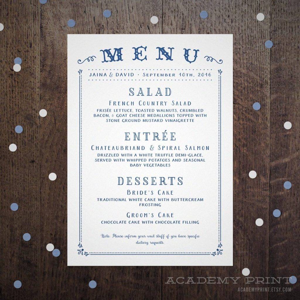 Buffet Menu 12+ Examples