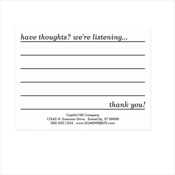 Comment Card Idea 12+ Examples, Illustrator, Word, Pages,