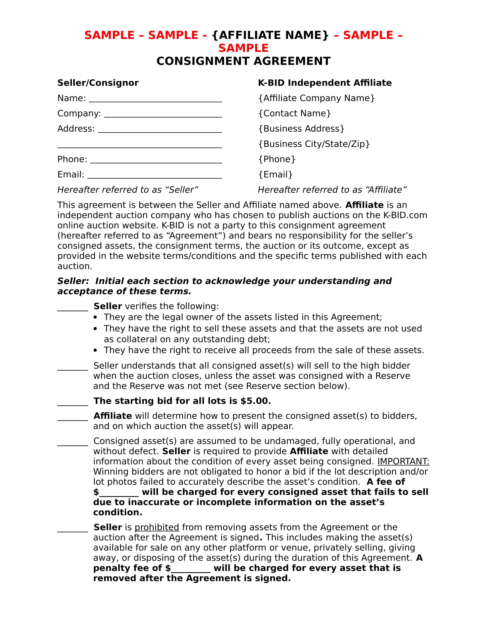 Consignment Agreement 16+ Examples, Format, Pdf