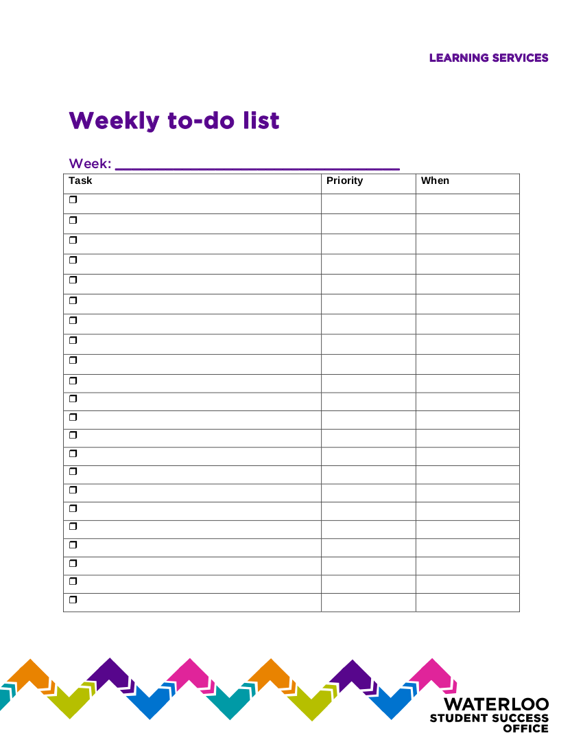 Things To Do List Template Excel