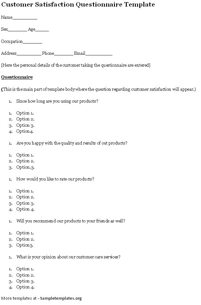 Consumer Questionnaire 6+ Examples, PDF