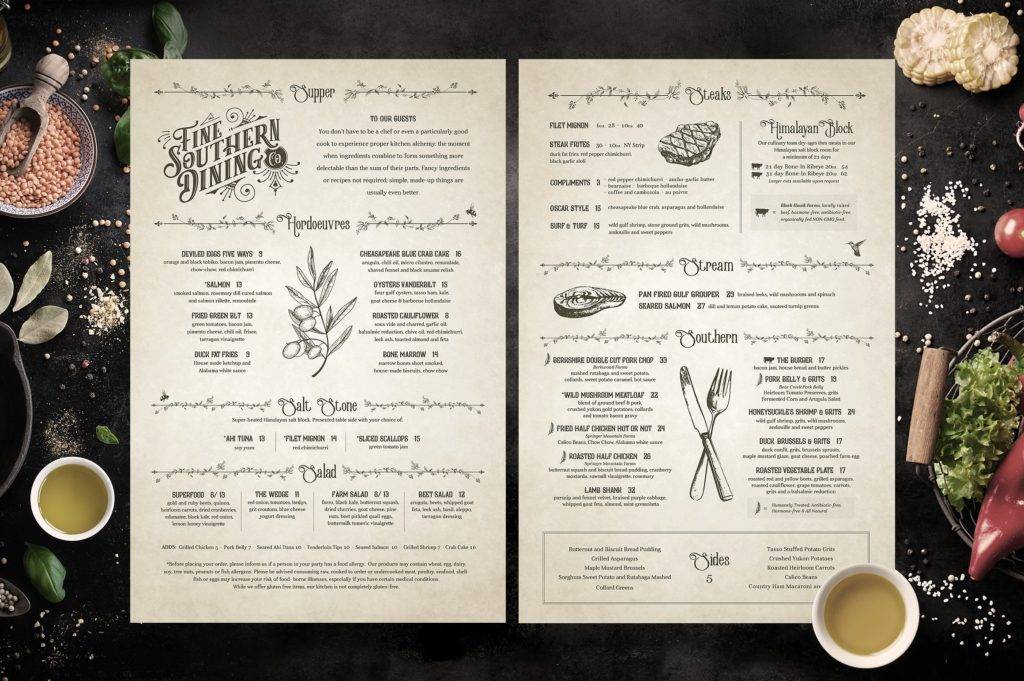 Vintage Restaurant Menu 22+ Examples, Illustrator, Word, Pages