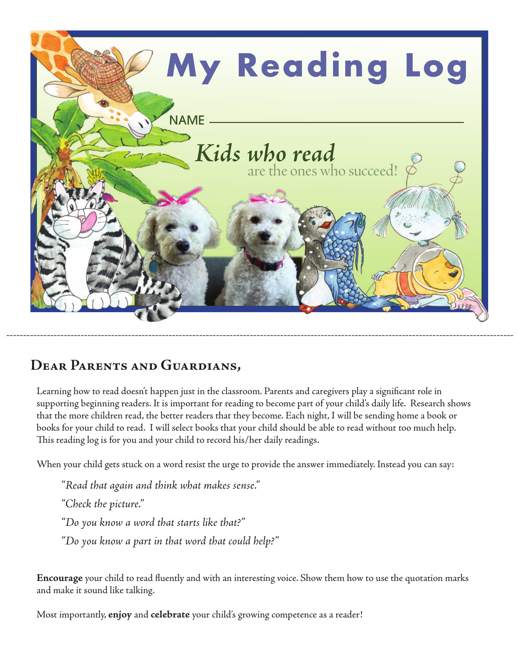 10+ Reading Log for Kids Examples PDF, Word Examples