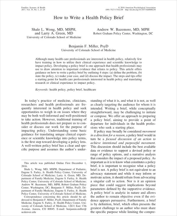 Brief 20+ Examples, How to Create, Format, Pdf