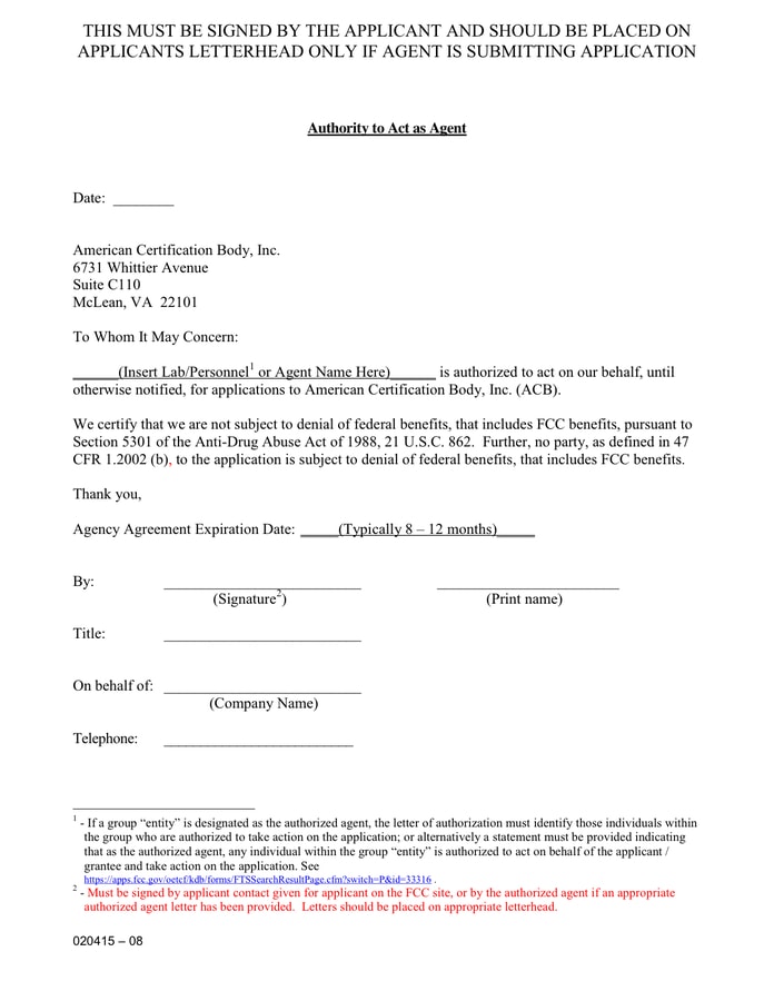 Agent Authorization Letter 9+ Examples, Format, Pdf