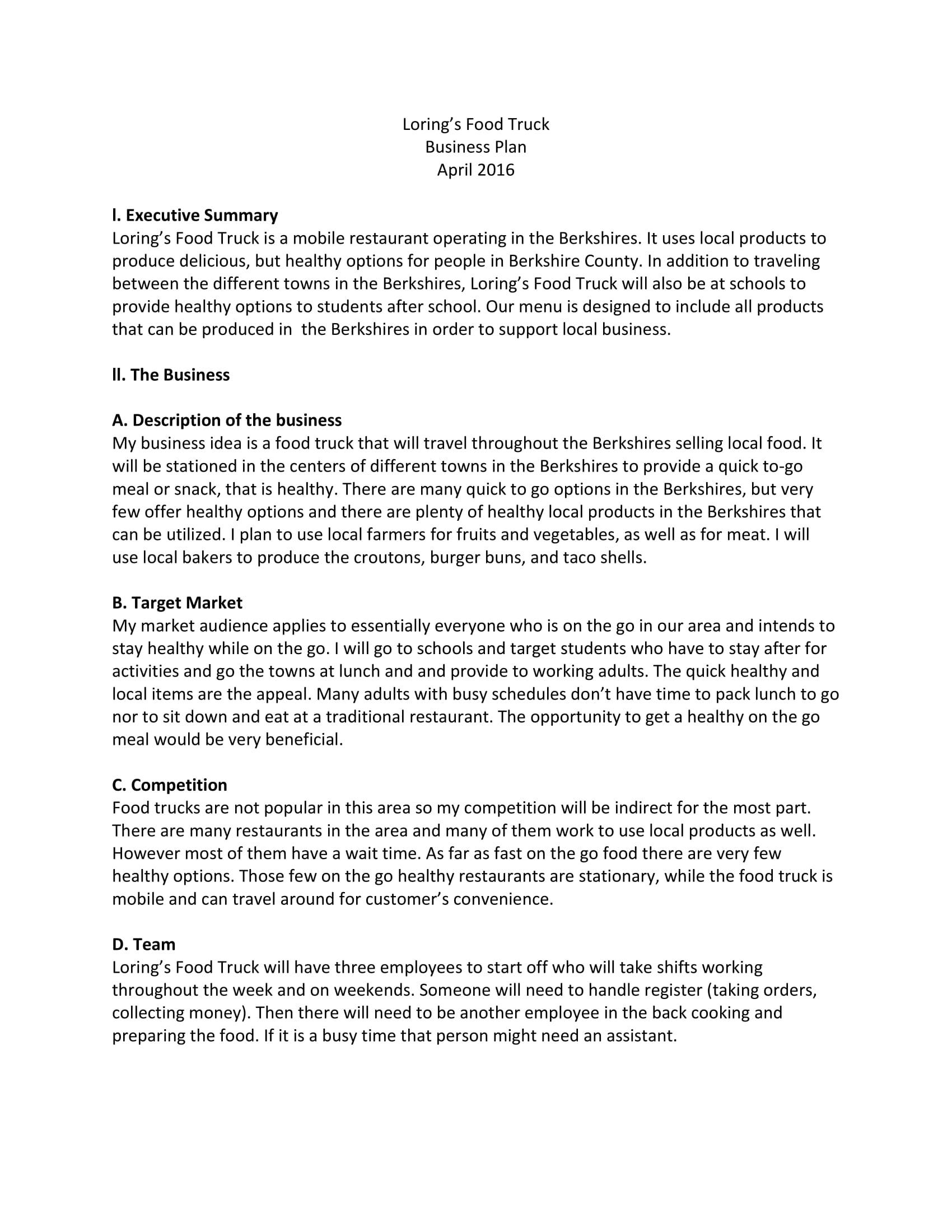 Mobile Catering Business Plan Examples, Format, Pdf Examples