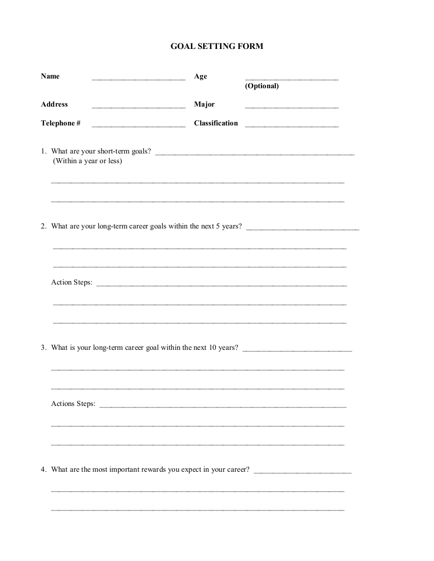 Goal Setting for Work 9+ Examples, Format, How to Set, Pdf