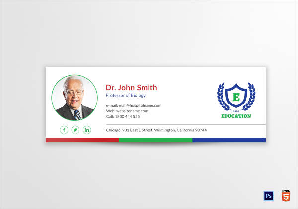 5+ Education Email Signature Designs & Examples PSD, HTML Examples