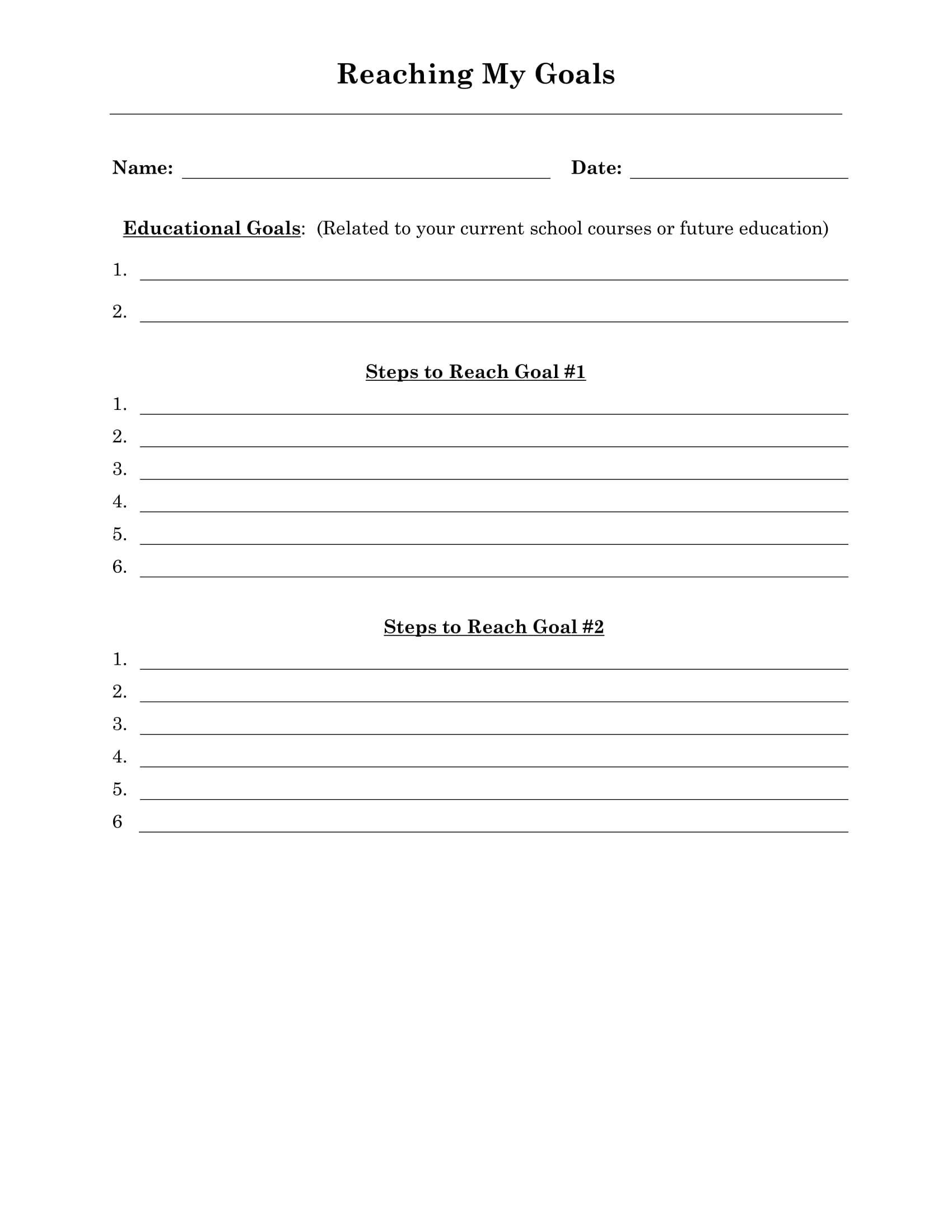 Personal Goal Setting 9+ Examples, Format, Pdf, Tips
