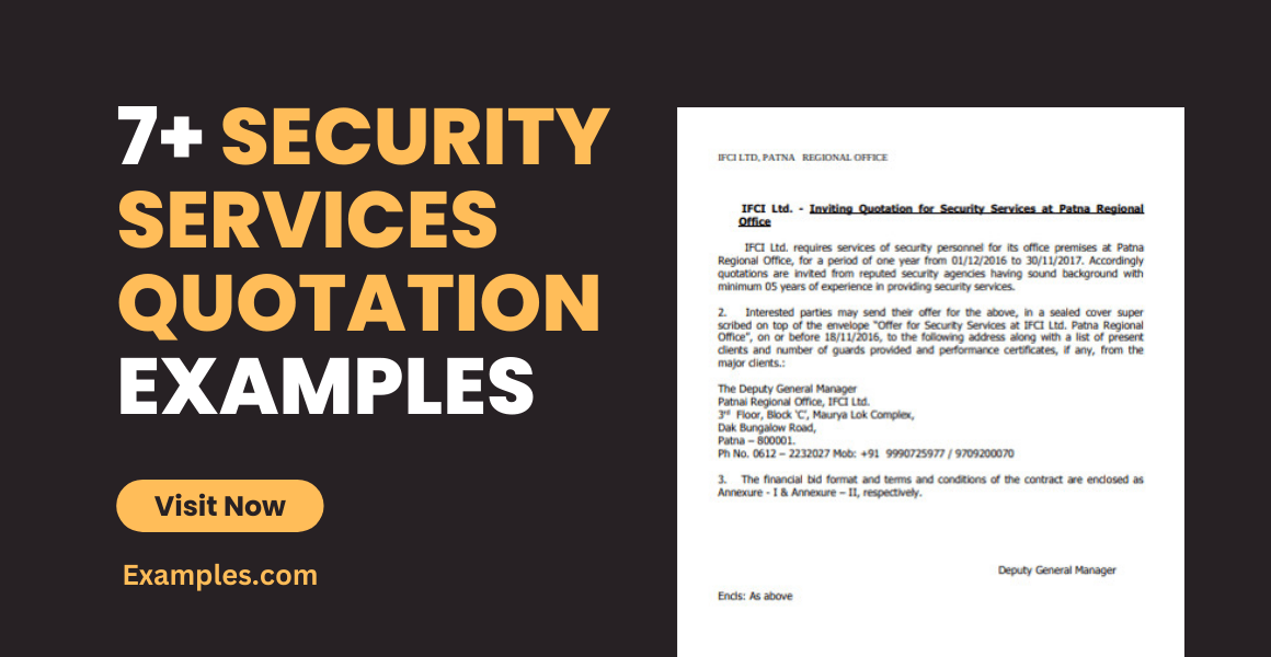 Security Services Quotation 7+ Examples, Format, Pdf