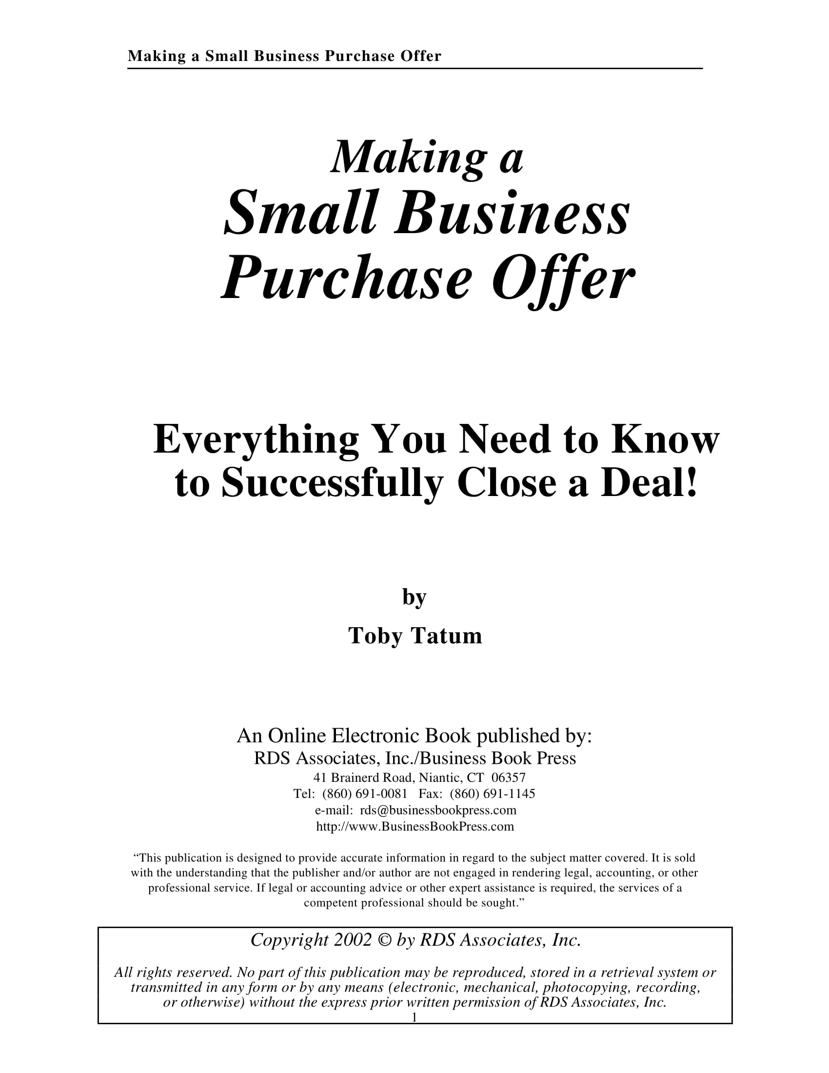 small business purchase offer example 001
