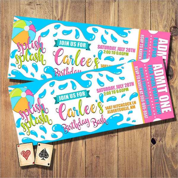 Summer Party Ticket 13+ Examples, Format, Illustrator, Word, Pages