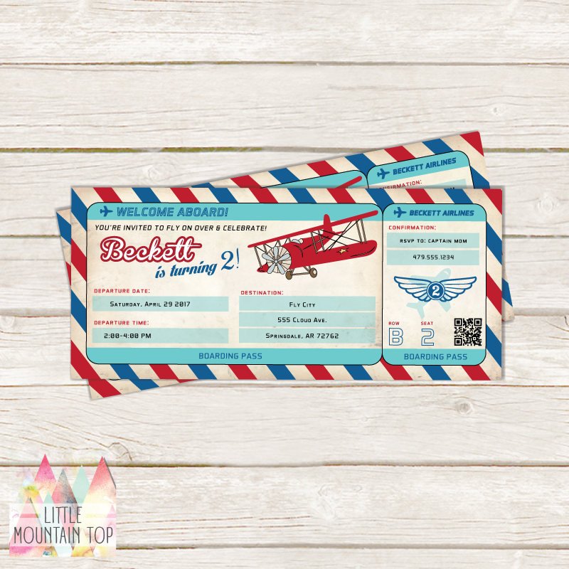 Birthday Boarding Pass Invitation Ticket 15+ Examples, Illustrator