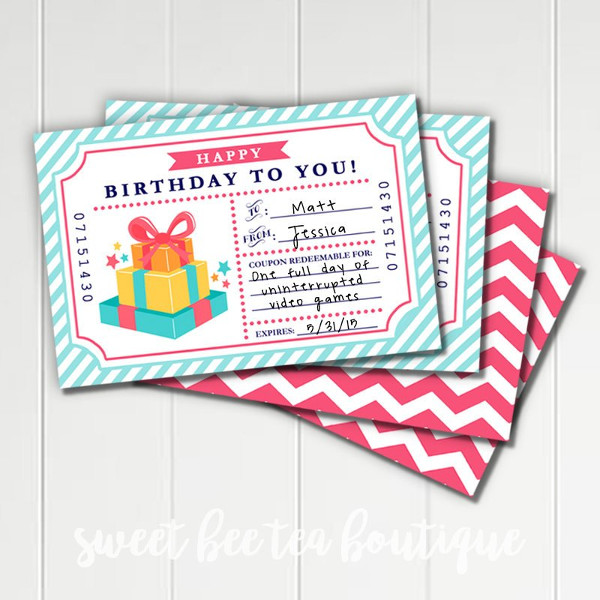 Birthday Coupon 14+ Examples, Illustrator, Word, Pages,