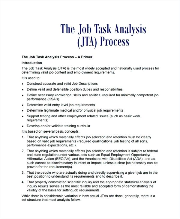 Job Analysis 22+ Examples, Format, How to Perform, Pdf