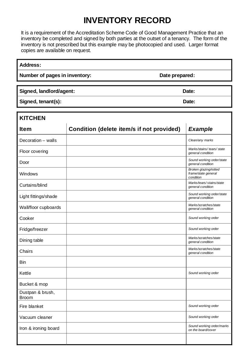 Landlord Inventory 10+ Examples, Format, How to Create, PDF