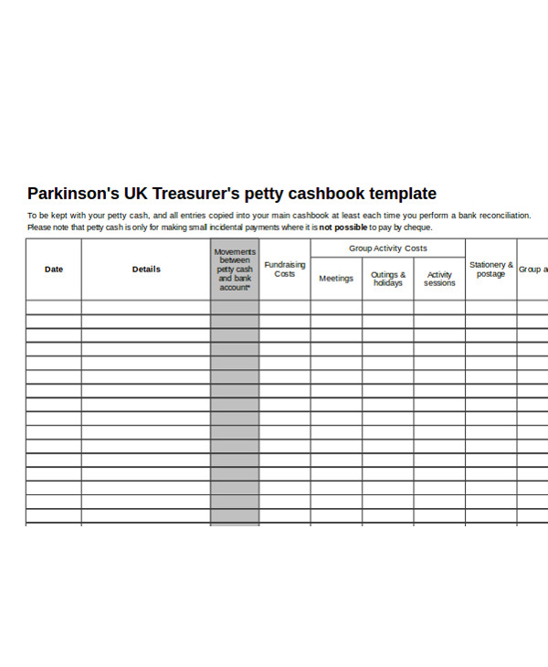 Petty Cash Register 10+ Examples, Format, Pdf