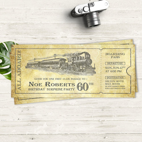 Vector Train Ticket 11+ Examples, Illustrator, Word, Pages,