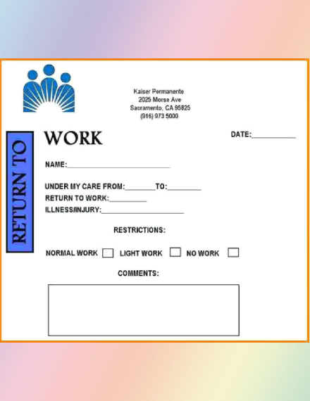 How How to Get a Return-to-Work Doctor’s Note (6 Best Examples) Examples