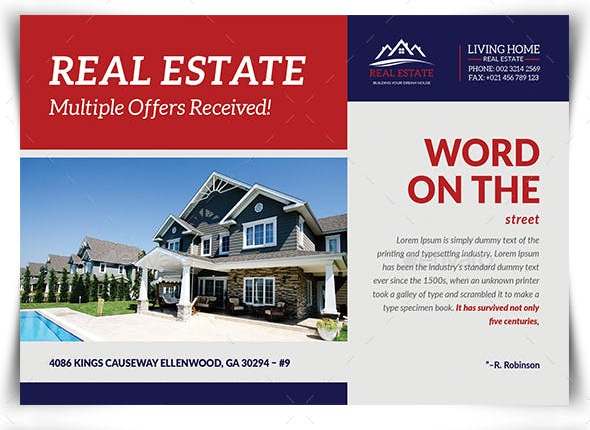 real estate postcard print template